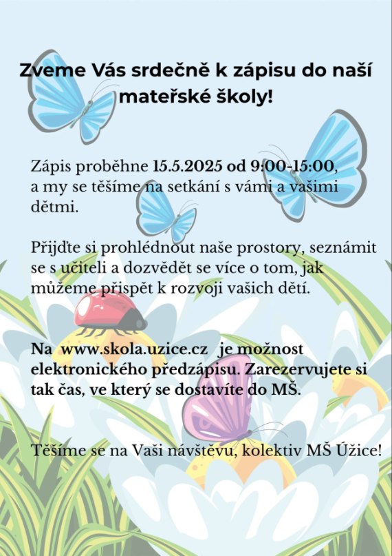 Zápis do MŠ Úžice
