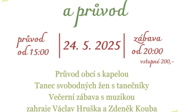 Májová zábava a průvod obcí
